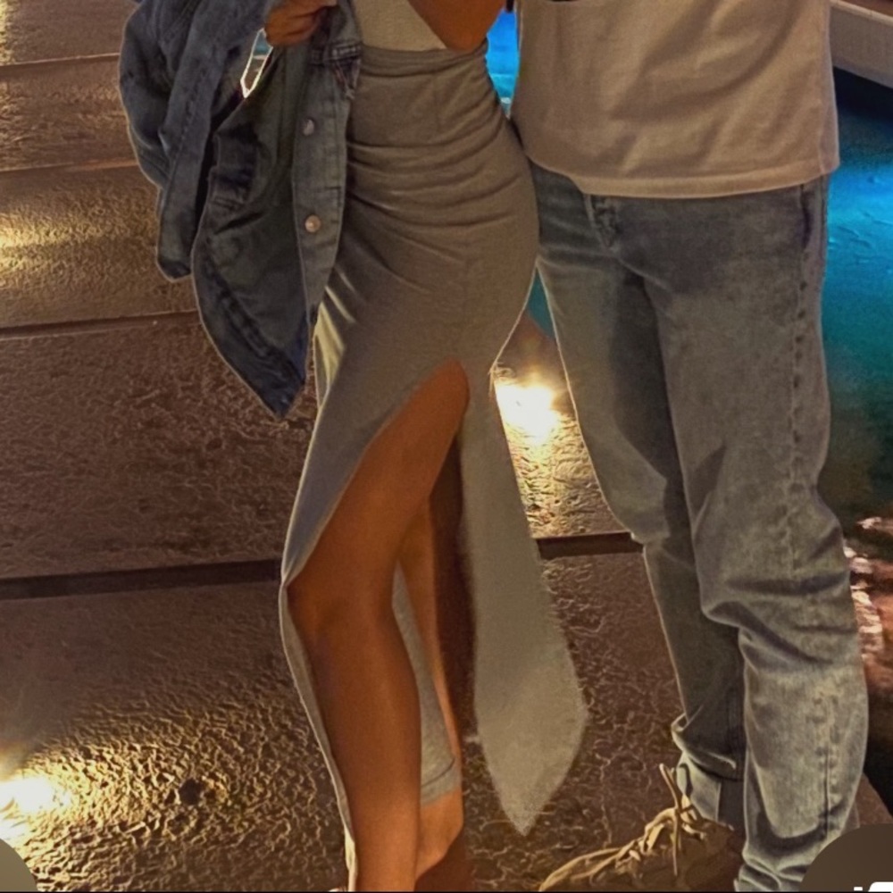 American apparel high rise side slit skirt